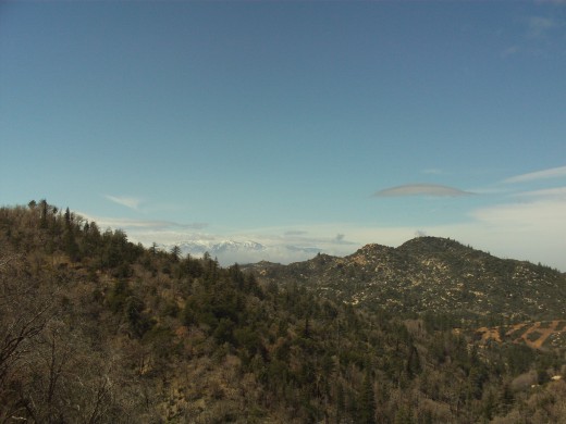 Here is a picture I took looking out towards Mount Baldy in the San Bernardino Mountains.