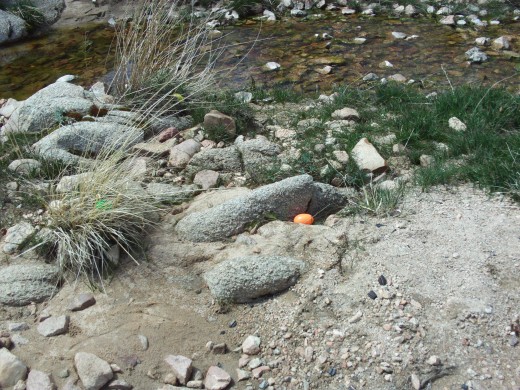 I immensely enjoyed this picture I took of an Eater egg I hid near a small stream.  This stream is near the Pinnacles.