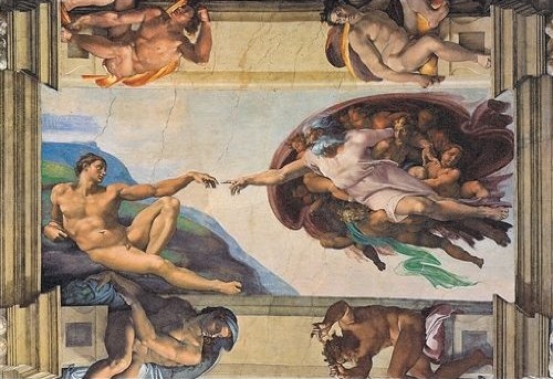 Michelangelo's The Creation of Man (The Sistine Chapel, 1508-12)