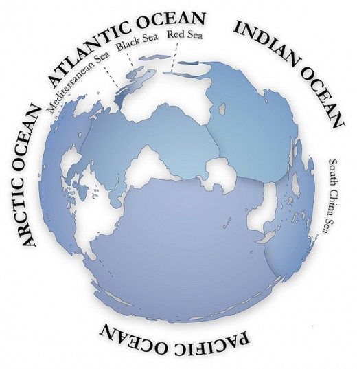 Map of the World Oceans