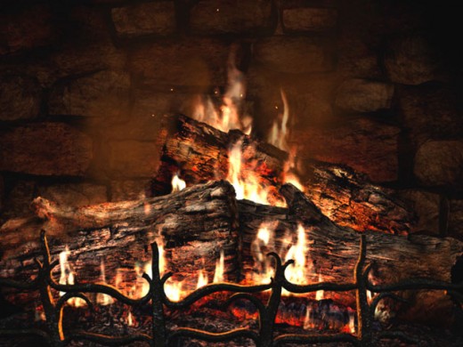 a real wood fire