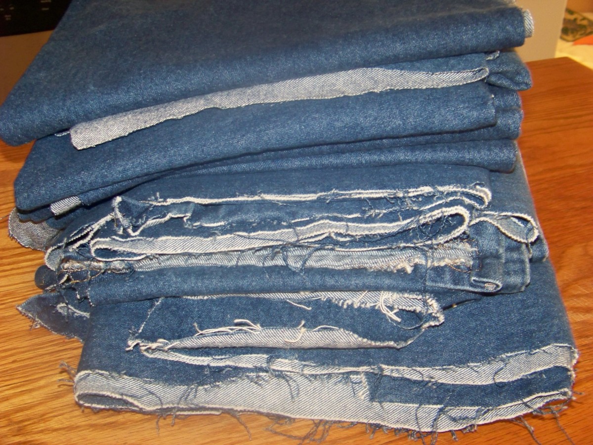 Cut up denim couch cover