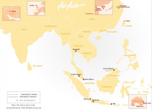 air asia route map