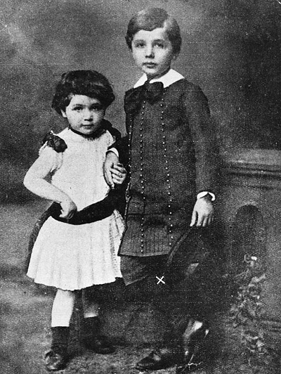 Albert Einstein with his sister Maja about 1884.