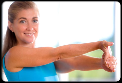 Stretching the elbow improves range of motion and decreases pain.