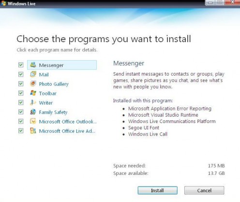 live messenger installation