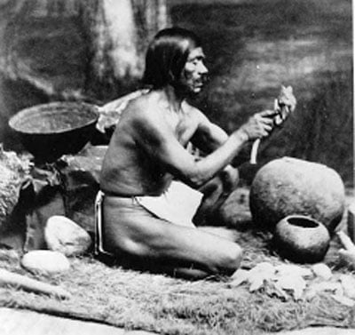 A Samala chief, in the Santa Ynez Valley.   Photograph taken by Leon de Cessac in the late 19th century.