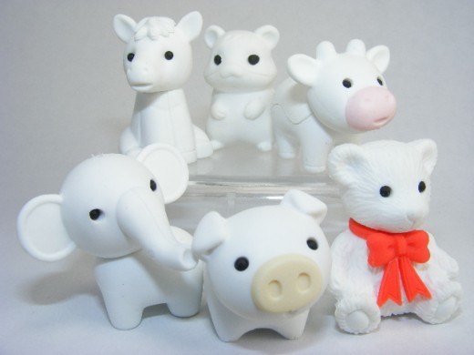 Milky white animal squishies