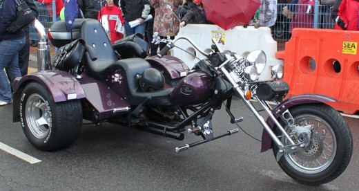 Purple OZ trike looks a very comfortable motor bike. Oliversmum says this is a close second !