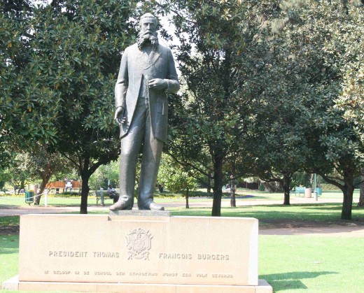 Statue of President Thomas Burgers by Lithuanian artist Moses Kottler. It was unveiled in the park in 1953.