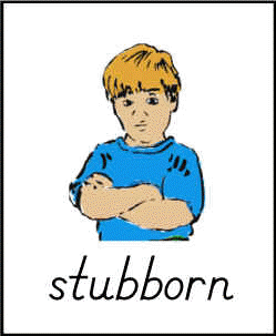 "Stubborn" flashcard from ABCTeach