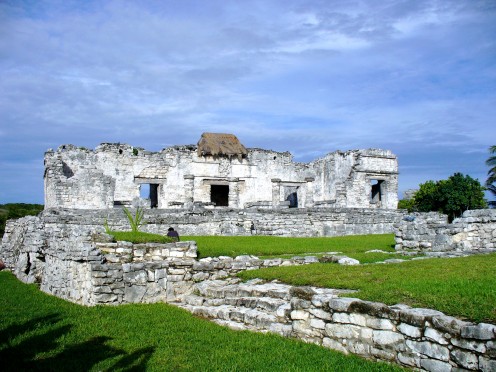 These are more of the white ruins of Tulum, Mayan Ruins, off the Playa Del Carmen 