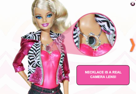 Barbie Video Doll has a Camera in Her Necklace
