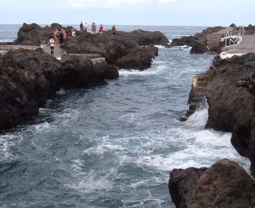 Volcanic swimming pool