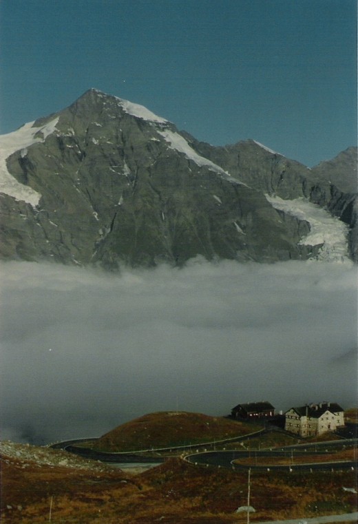 Grosse Wiesbachhorn from the Gross Glockner Alpine Road. 