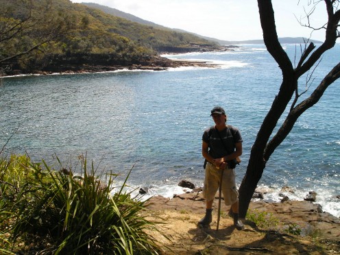 Looking north over Snake Bay during our hike at Pebbly Beach