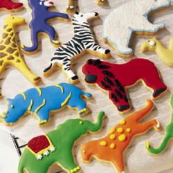 gorgeous cookies. Use Christmas cookie cutters instead of animals.