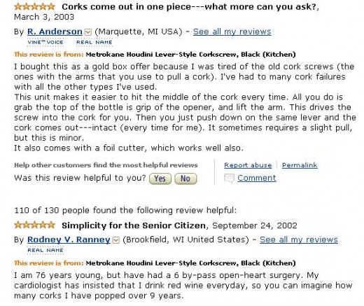 Customer Review - Houdini Wine Opener