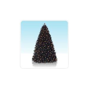 6' Tuxedo Black Artificial Christmas Tree Prelit with Clear Lights