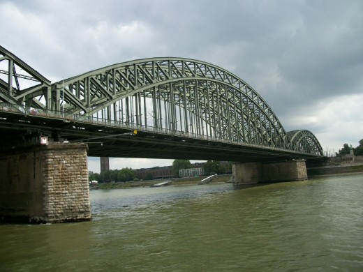 Road & rail bridge over Rhien River Cologne