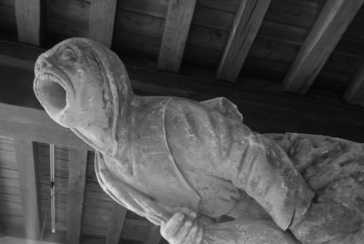 Gargoyle found in the crypt of the Bourges cathedral.
