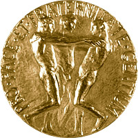 Reverse face of the Nobel Peace Prize Medal.  Courtesy Nobel Foundation.