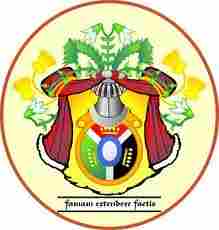 Colorful coat-of-arms of a naturalist