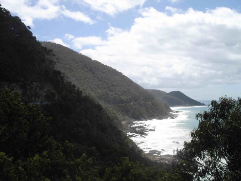 Looking back along the cliff hugging GOR