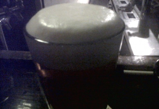 Look at the beautiful head on that beer!  Possibly the greatest I've ever seen.  Glad Chris and I made it out to Union Jack's today for some drinks.