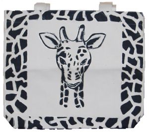 Handmade Cotton bag Made from the finest organic Tanzanian cotton.  Hand decorated with the giraffe face 
