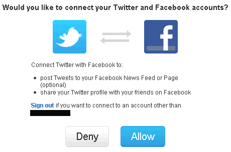 You can connect your Twitter account with your Facebook account.