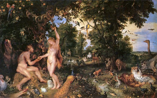 The Garden of Eden with the Fall of Man. (1615 Rubens and jan Brueghal the Elder)