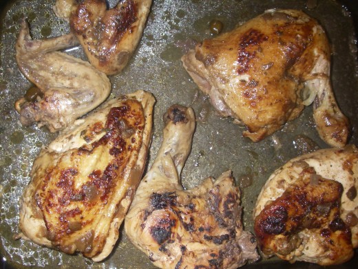 Remove from the oven. Allow chicken to rest for a few minutes.
