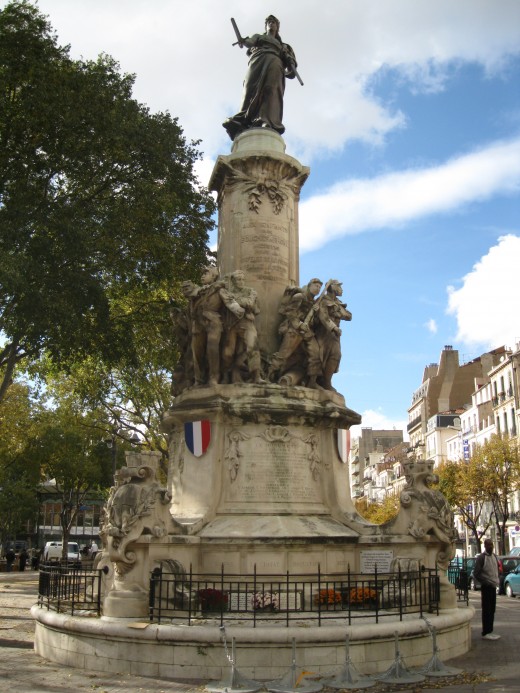 French War Monument in Verdun Square, Marseilles, France