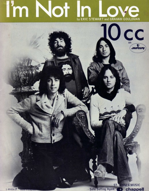 The sheet music for 'I'm not in love', a no.1  single in the uk, no.2 usa