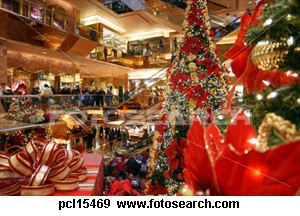 A Busy Mall for Christmas Shopping