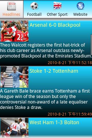 Unofficial BBC Sport app for Android. Features great easy to navigate menus that load up fast.