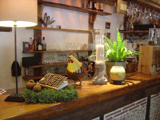 The bar is attractively decorated