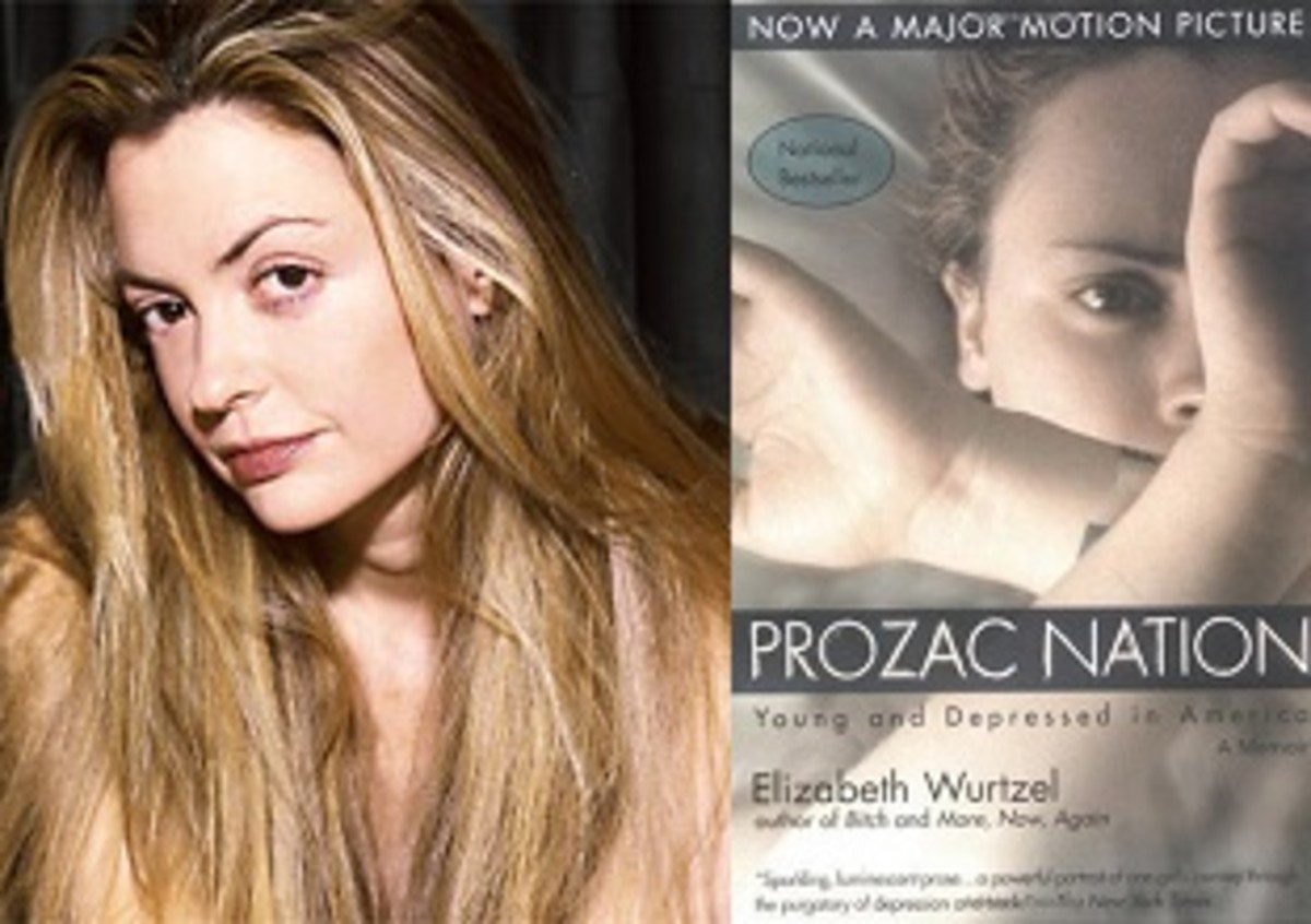 Left: Author Elizabeth Wurtzel Right: Cover of Prozac Nation