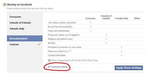Customize Settings