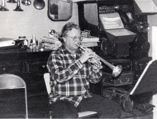 Bud Herseth practicing at home.