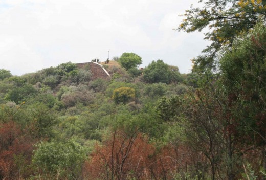 Looking up the hill towards the fort