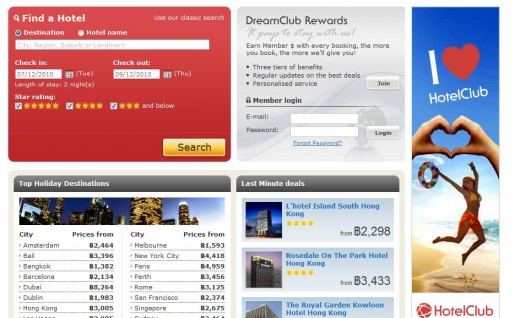 HotelClub Website - I use them exclusively for Western hotels