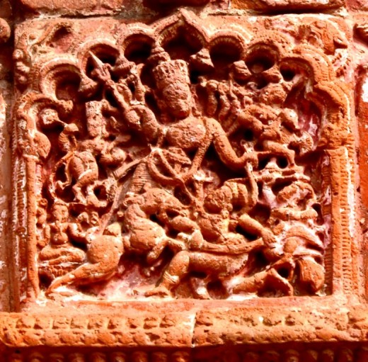 Terracotta (Goddess Durga slaying Mahisasura the Buffalo-demon, Ramchandra temple