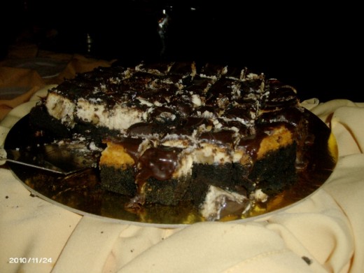 the chocolate cheesecake wiht caramel