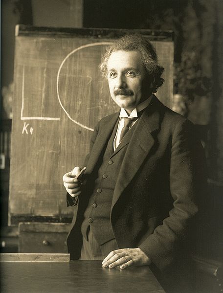 Einstein, the one who first brought the idea of an atomic bomb to Roosevelt's attention.