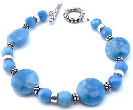 Blue Jade Oval-Beaded Bracelet