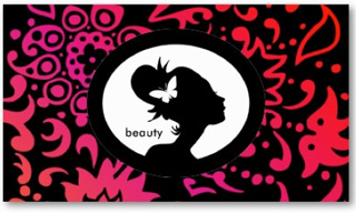Elegant and modern beauty business card.  All designs copyright J. van Hoof 2010, all rights reserved.