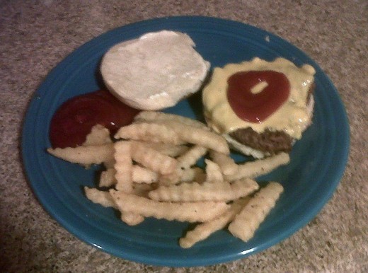 I made my favorite meal tonight: Burgers and fries!