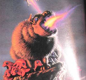 National Geographic rendition of a fire breathing, methane respirating, monster bear, as might be found on Saturn's liquid methane covered moon, Titan.